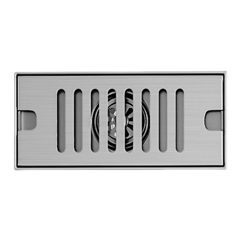 Sturdy Stainless Steel Rectangular Floor Drain for Shower and Bathroom with Hair Catcher Brush Finish Easy Installion
