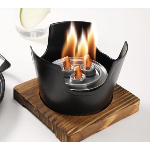 Amecke One-Person Yakiniku Grill Pan, Yakiniku Plate, Grill Plate, Aluminum Yakiniku Stove, Commercial-Grade, Mini, Tabletop, Round, with Dedicated Wo