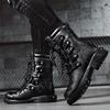 Motorcycle Boots for Men Punk Ankle Boots Fashion Casual Boot Rock Men PU Leather Boots Large Size 46 Comfort Outdoor Boots Man