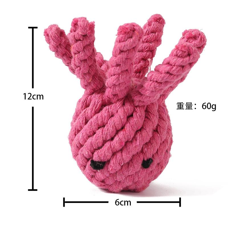 Q Dog Knot Toys Medium and Large Dog Molar Cotton Rope Pet Toys Bite-resistant Teeth Cleaning Dog Toys