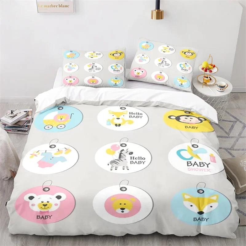 Cartoon Animal Duvet Cover King Twin For Kids Girls Boy Teen Kawaii Dinosaur Dog Comforter Cover Microfiber 3D Print Bedding Set