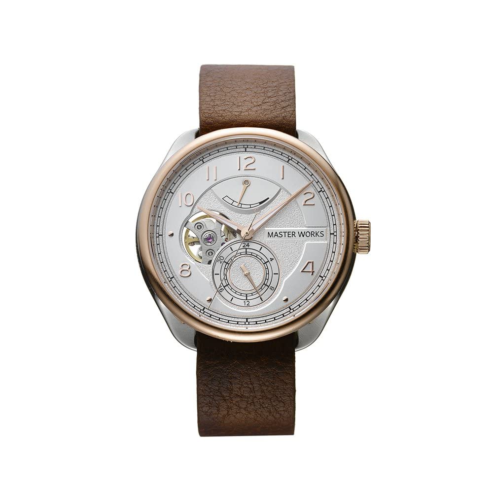 

Masterworks Watch Quattro 001 Watch Made in Japan Automatic 41mm Leather Strap Watch Open Heart Brown [MASTER WORKS] MW08SRS-FDBRO8 Men s Men s сірий колір