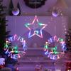 Suspended Starlight Window Accents LED Christmas Star Light, Tree Letter Suction Cup Hanging Lamp Reusable Decoration Set for Glass, Battery Operated