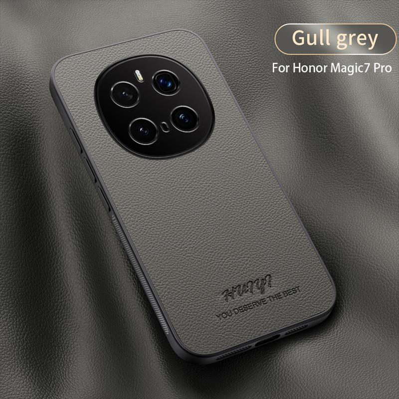 Case for Huawei Honor Magic7 Pro Leather Car Magnetic Holder Wireless Charging Hard Phone Cover HonorMagic7Pro PTP-AN10 PTP-AN00