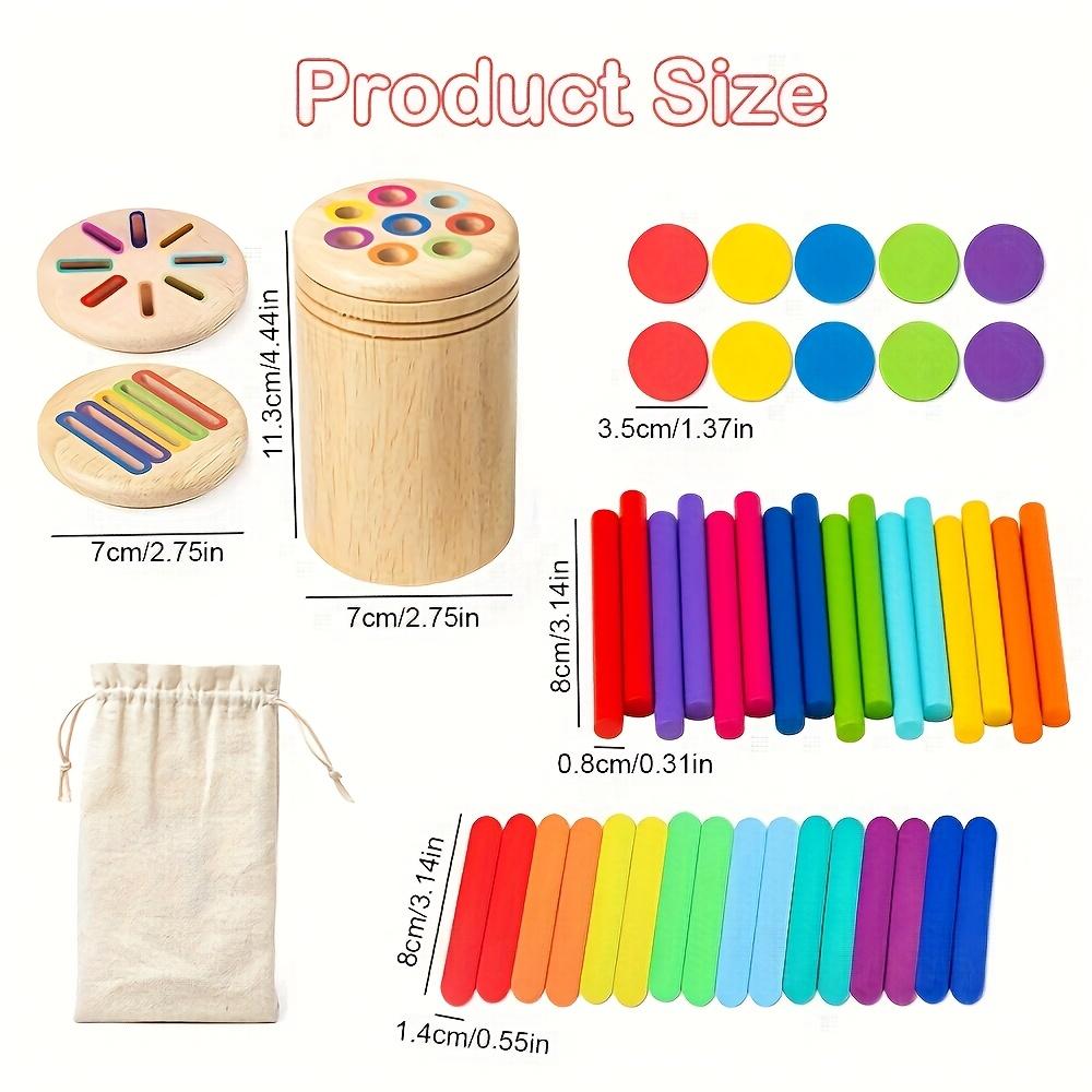 Wooden 3in1 Color Sorting Cup Color Sorting and Counting Game, Suitable for Birthday, Christmas Gift