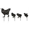 Creative Metal Hen and Chick Garden Decoration – Courtyard Chicken Family Lawn Ornament