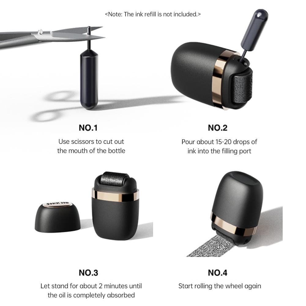 ID Protector Ink Roller Wide Identity Theft Protection Confidential Roller Signature Stamp for Data Privacy 21mm