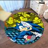 Sonic Printed Round Rug Carpet Chair Rug Area Rug Entryway Doormats,for Office Chair Living Room Bedroom Kitchen Room.
