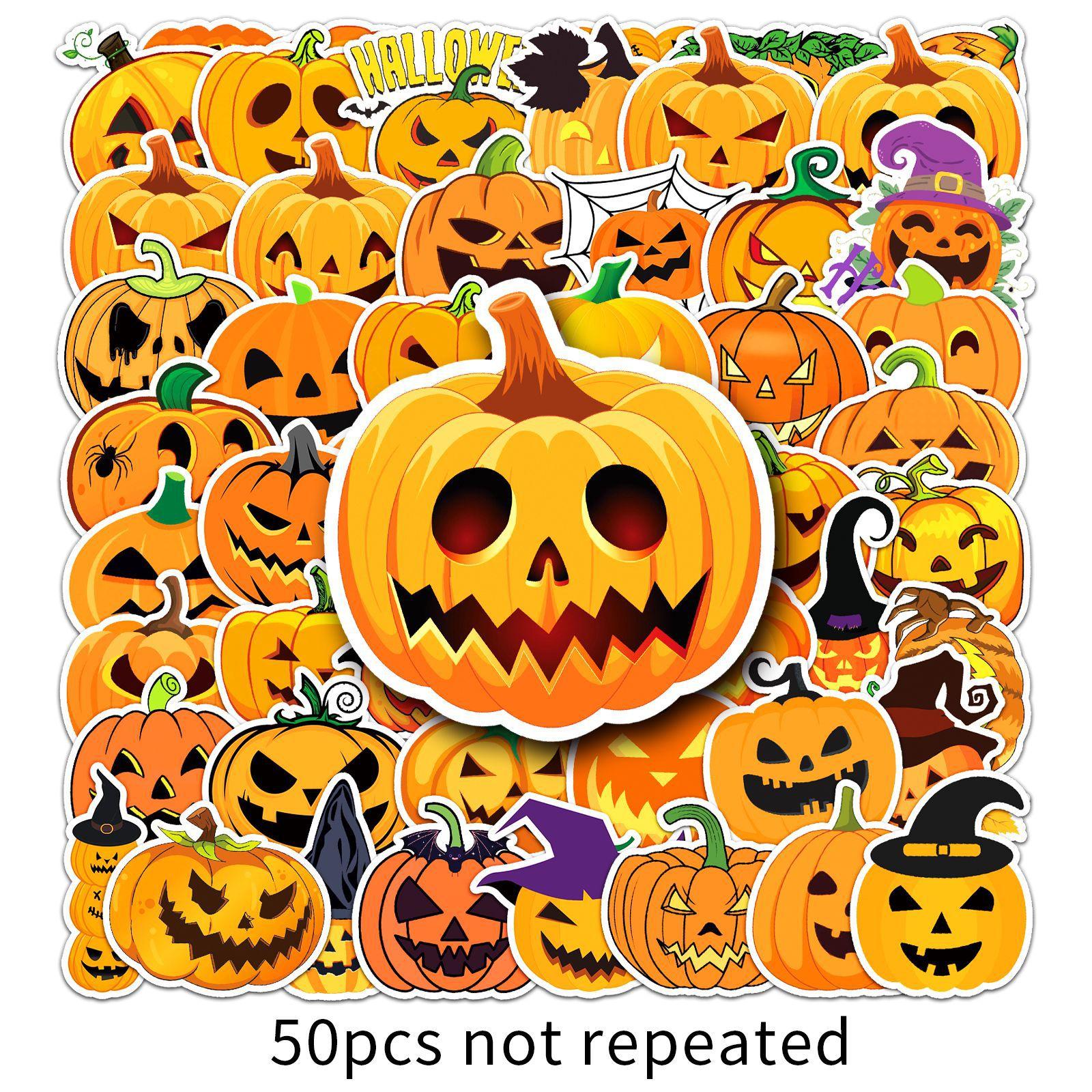 

50 Хэллоуин Тыква Дудл Мультяшные Наклейки Декоративные Наклейки для Чехла Мобильного Телефона Чемодана