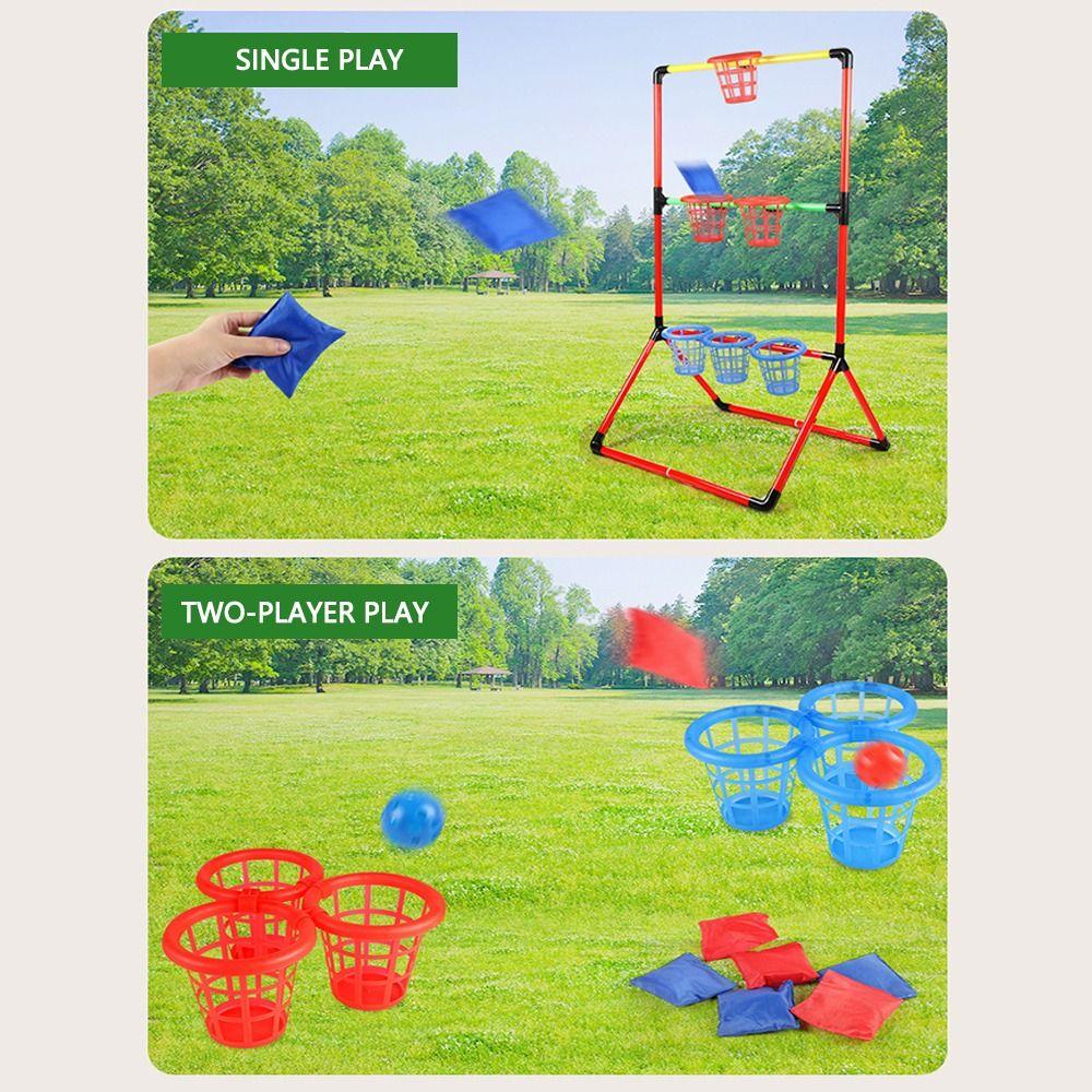 2 in 1 Outdoor Bucket Game Set Portable Carnival Games Combo Set  Backyard Game Supplies