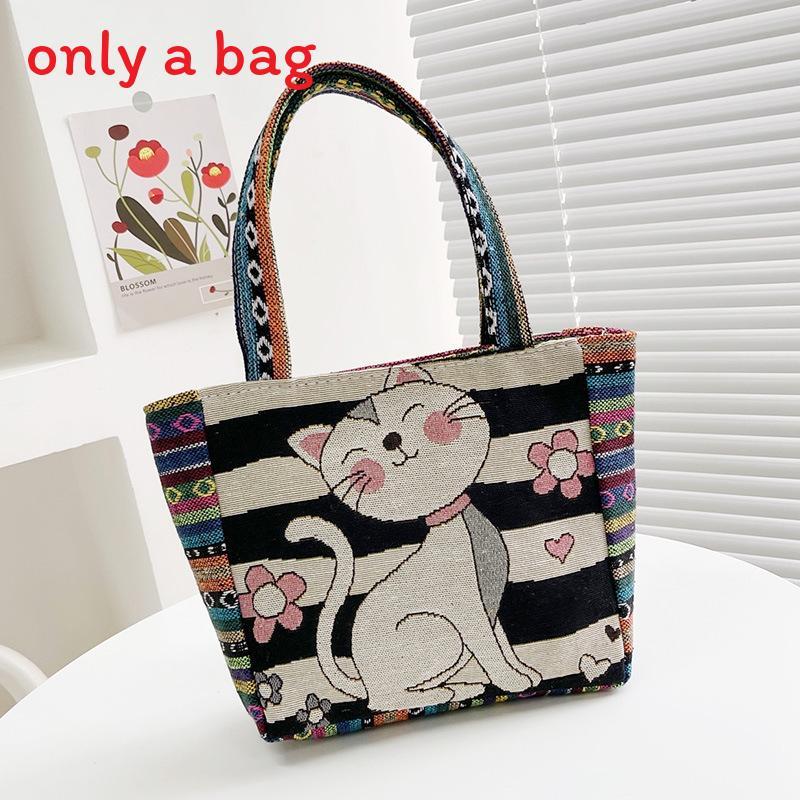 Ethnic Embroidered Handbag For Women With Canvas Material And Zipper Closure For Daily Use
