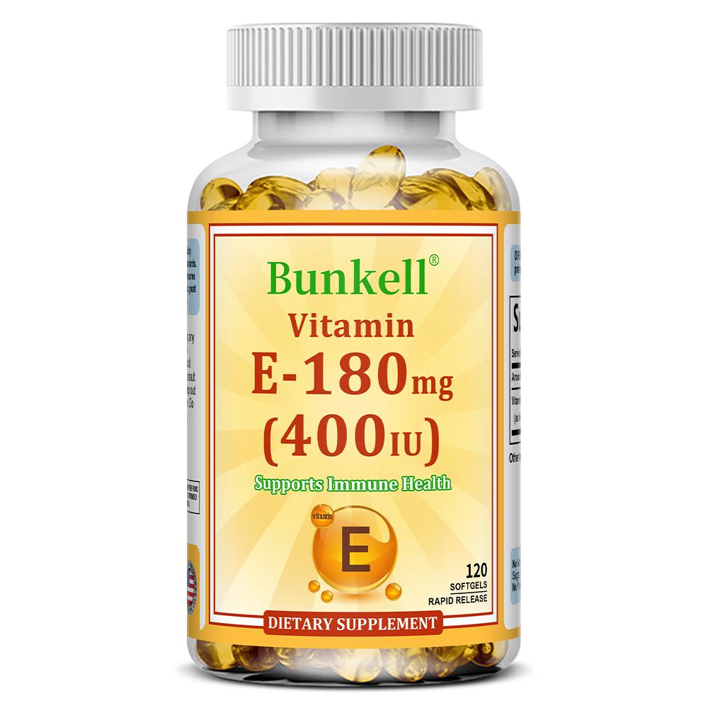 Vitamin E 400 IU (180mg) Softgels Dietary Supplement, 120 Rapid Release Softgels