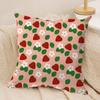 Cute Strawberry girl pink Cushion Cover Silky Short Plush Invisible Zipper Dustproof Sofa Pillow Case for Home Decor
