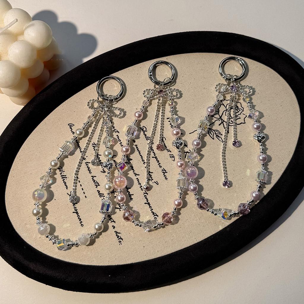 Beaded Camera Phone Strap with Cuteness Butterfly Digital Charm Fashionable Phone Accessory for Phones and Bags