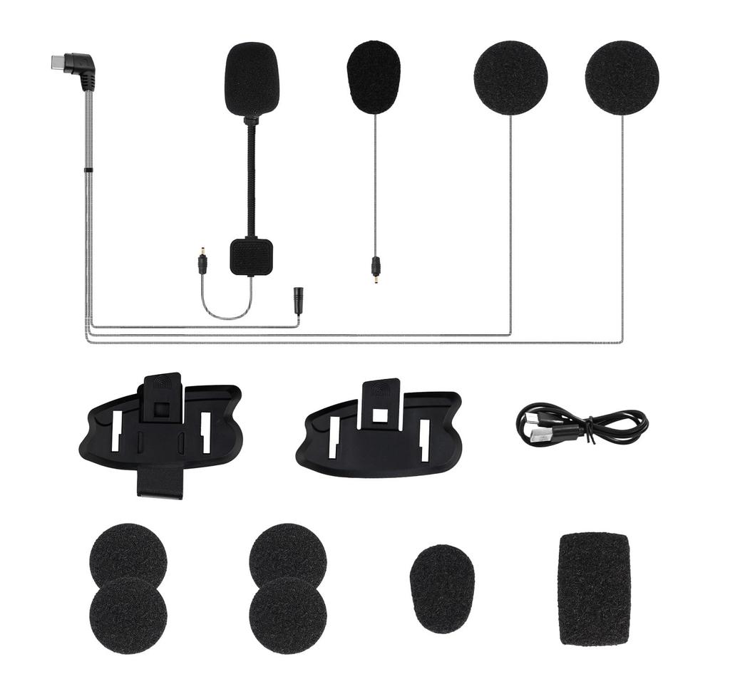 JESIMAIK X6S Motorcycle Intercom Accessory Includes Helmet Speaker Adhesive Tape for and Compact Optional Replacement or Spare Part Set, & Microphone,