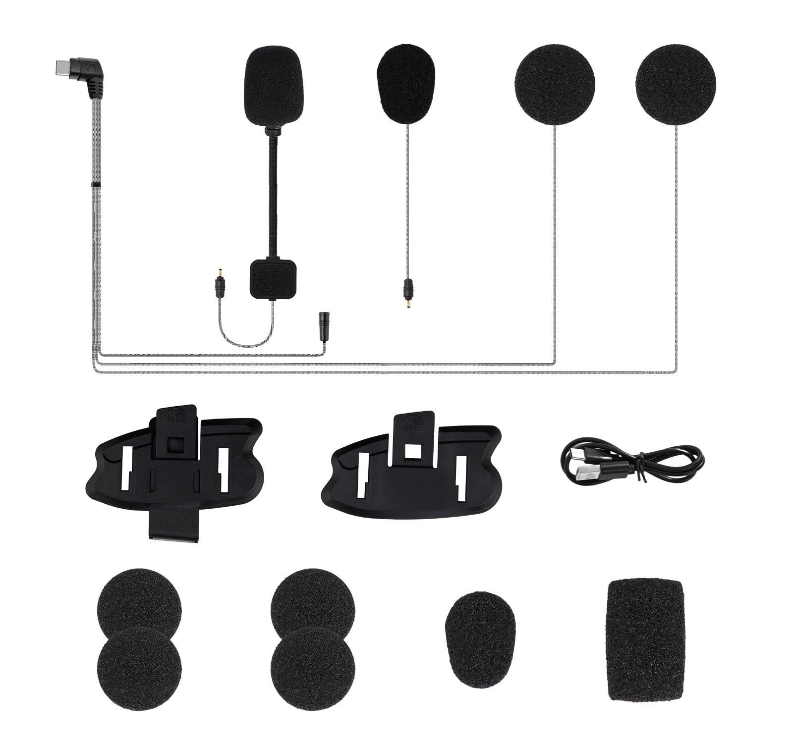 

JESIMAIK X6S Motorcycle Intercom Accessory Includes Helmet Speaker Adhesive Tape for and Compact Optional Replacement or Spare Part Set, & Microphone,