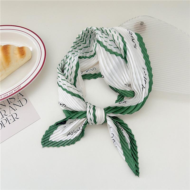 70cm Crumpled Scarf Kerchief Print Square Scarves Women DIY Hair Band Ribbon Headscarf Bandanas Headband Neck Wraps Neckerchief