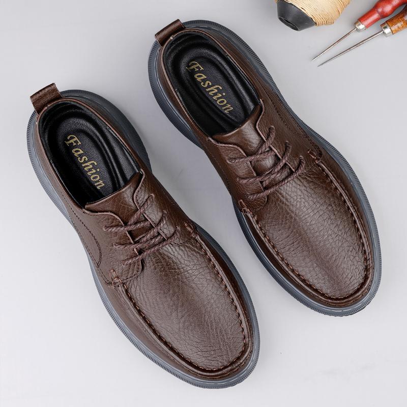 Luxury Brand Men Genuine Leather Shoes British Business Lace Up Oxford Shoe Fashion Man Casual Dress Shoes Leisure Walk Footwear
