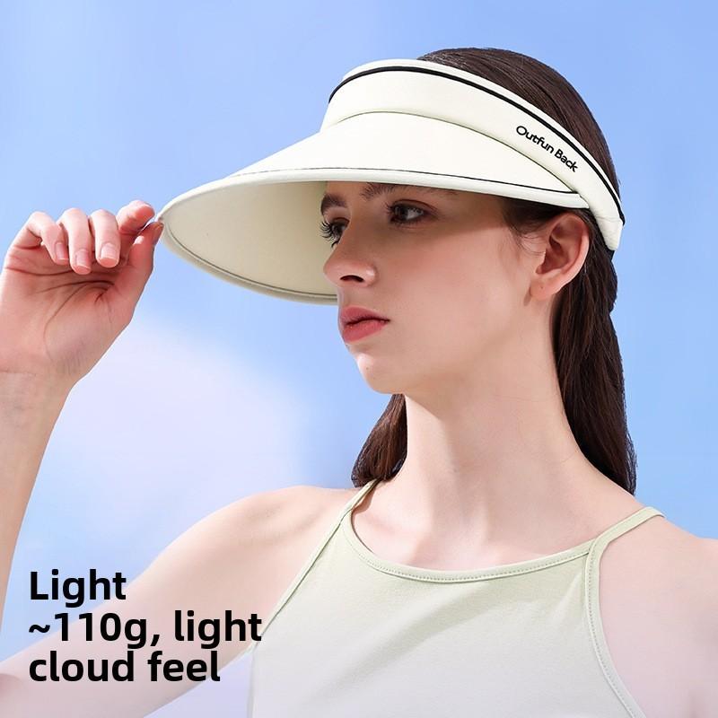 Outfun Letter Back Unisex Summer Sun Hat Wide Brim Blocking Function Wear Daily