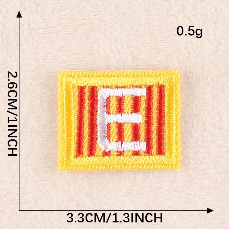 Duoku English Alphabet Cloth Sticker Computer Embroidery Label Small Patch Clothing Textile Accessories Embroidery Sticker