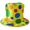 Polka Dot Clown Hat Wide Brim Velvet Tall Crown Party Accessory