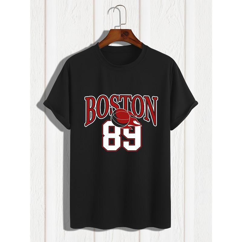 European Size Men's Short Sleeve T-Shirt BOSTON89 - Youthful, Sporty, Simple, Fashionable, and Versatile Apparel for Men