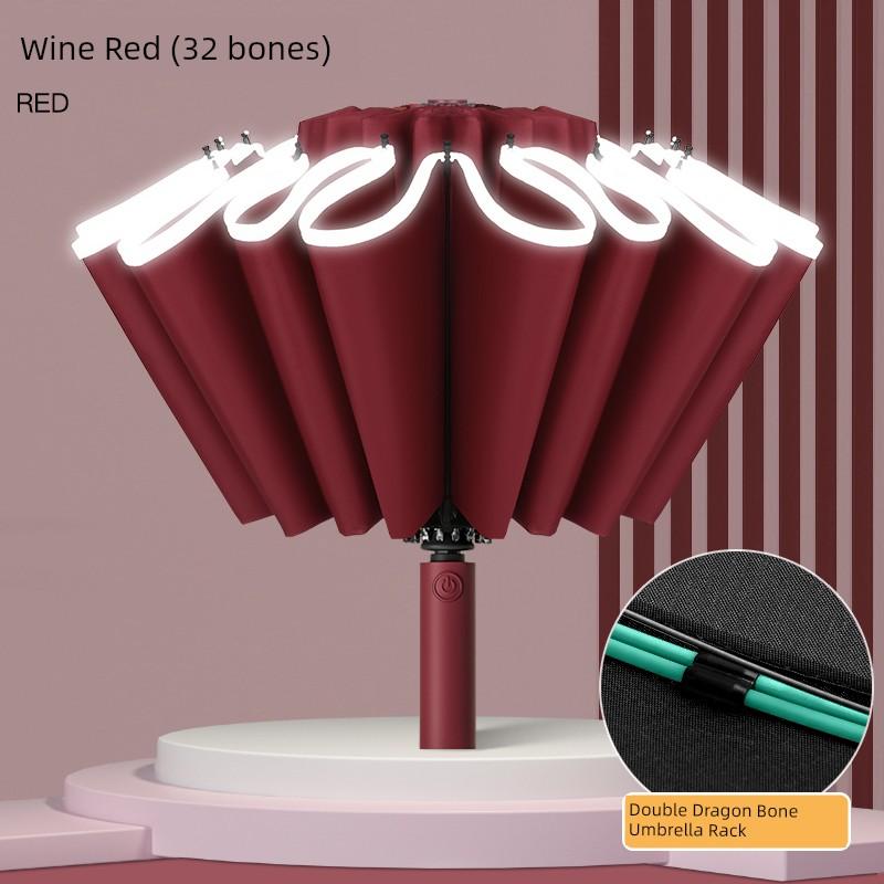 Fully Automatic 32-Bone Folding Umbrella for Women, Dual-Use for Sun and Rain, Large Size Sun Umbrella for Students and Men, Sun Protection and