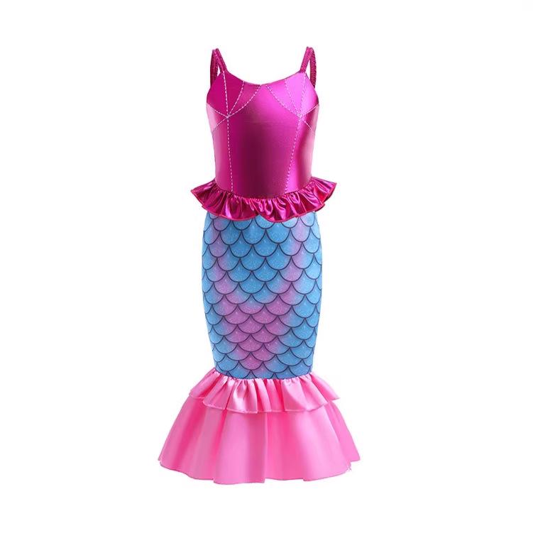 Mermaid Princess Dress for Girls - Children's Strappy Outfit
