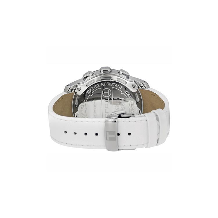 TISSOT T Touch II Quartz Movement Men's Watches Watch 43.3mm White Dial Titanium Watch Case Leather Strap T047.220.46.016.00