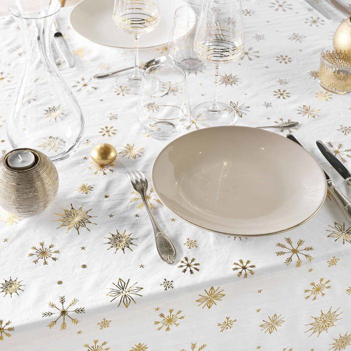 Nappe Collection Astre métallisée 140 x 240 cm or