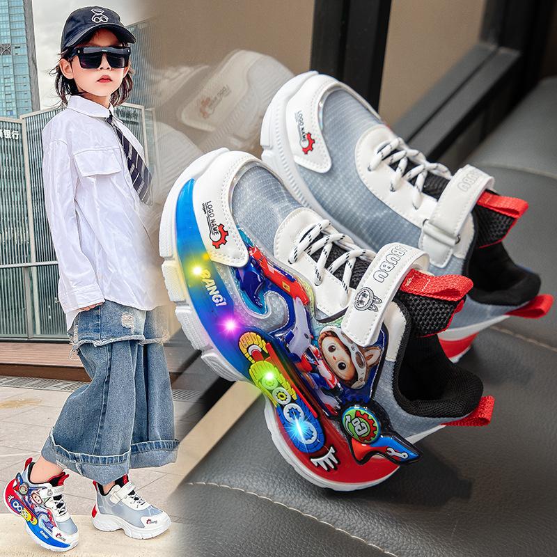 Boys shoes 2025 spring and autumn children's sports shoes medium and old children's cartoon dad shoes breathable mesh versatile running shoes