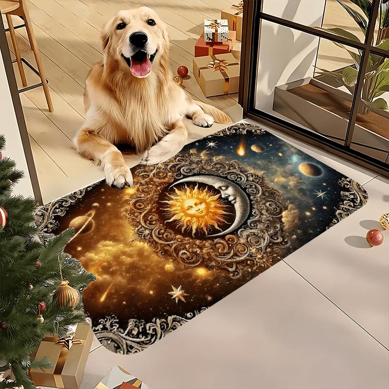 Mythical Sun  Moon God Welcome Doormat - Comfortable Non-Slip Floor Rug for Kitchen, Home, Office  Laundry Room Decor