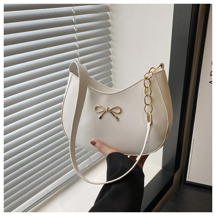 Summer New Style Bow Decoration Design Large Capacity Casual Simple Underarm Shoulder Women's Bag