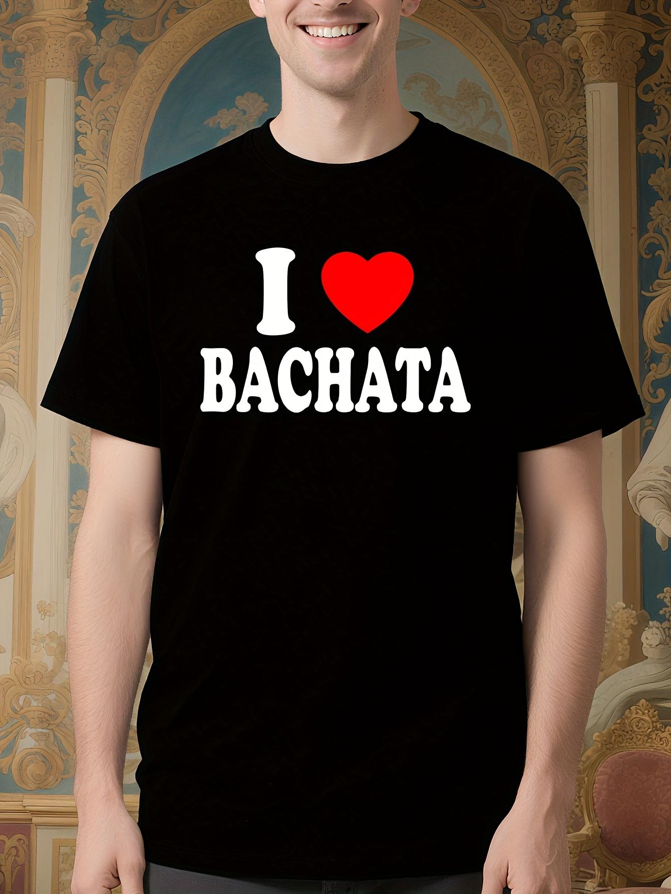 Bachata Dance Graphic Tshirt - Black with Red Heart - Sof... XXXL