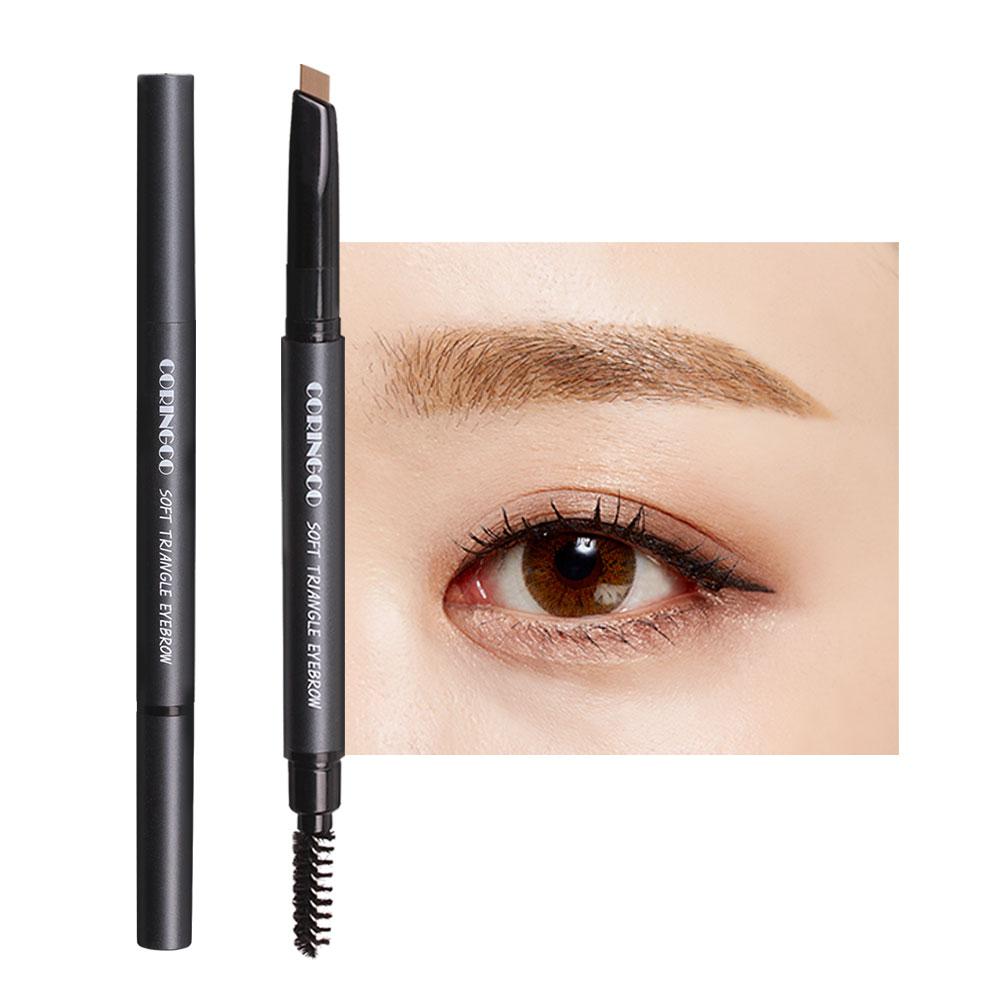 CORINGCO Augenbrauenstift, Makeup Brow Stylist Definer, füllt spärliche Bereiche auf, langanhaltend, weiche dreieckige Augenbraue