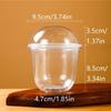 50Pcs Disposable Clear Plastic Cup With Hole Dome Lids Juice Salad Dessert Cups Ice Cream Birthday Wedding Camping Utensils