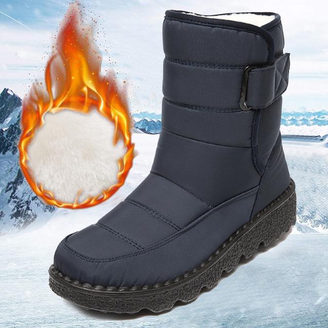 Rimocy Non -Slip Waterproof Women Snow Boots Plus Size Platform Winter Boots Woman  Fashion Thick Plush Cotton Padded Shoes