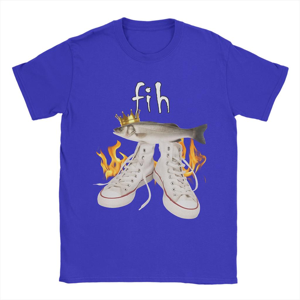 Mens Womens Fih Funny Fish Meme Shirt 100% Cotton Graphic Tee Shirts  Clothing Outfits