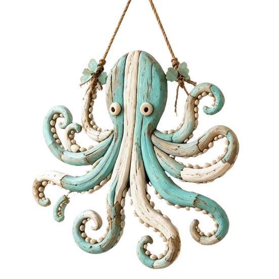 Easy To Install Wall Lamp Coastal Fish Pendant with Light, Fish/Turtle/Jellyfish/Dolphin/Octopus/Whale Shape, Resin Ocean Sconce Light Themed