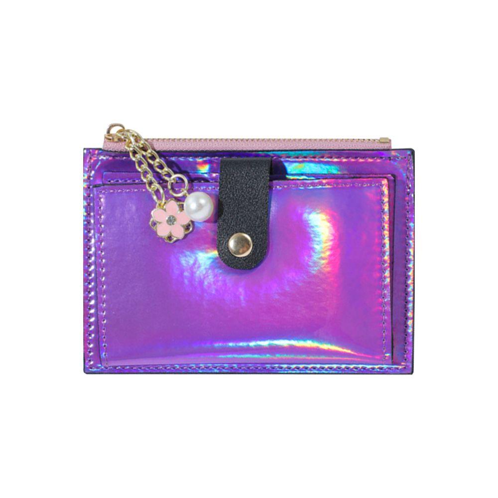 

Casual Women PU Leather Short Wallet Credit Card Holder Bags Money Bag Purse фіолетовий