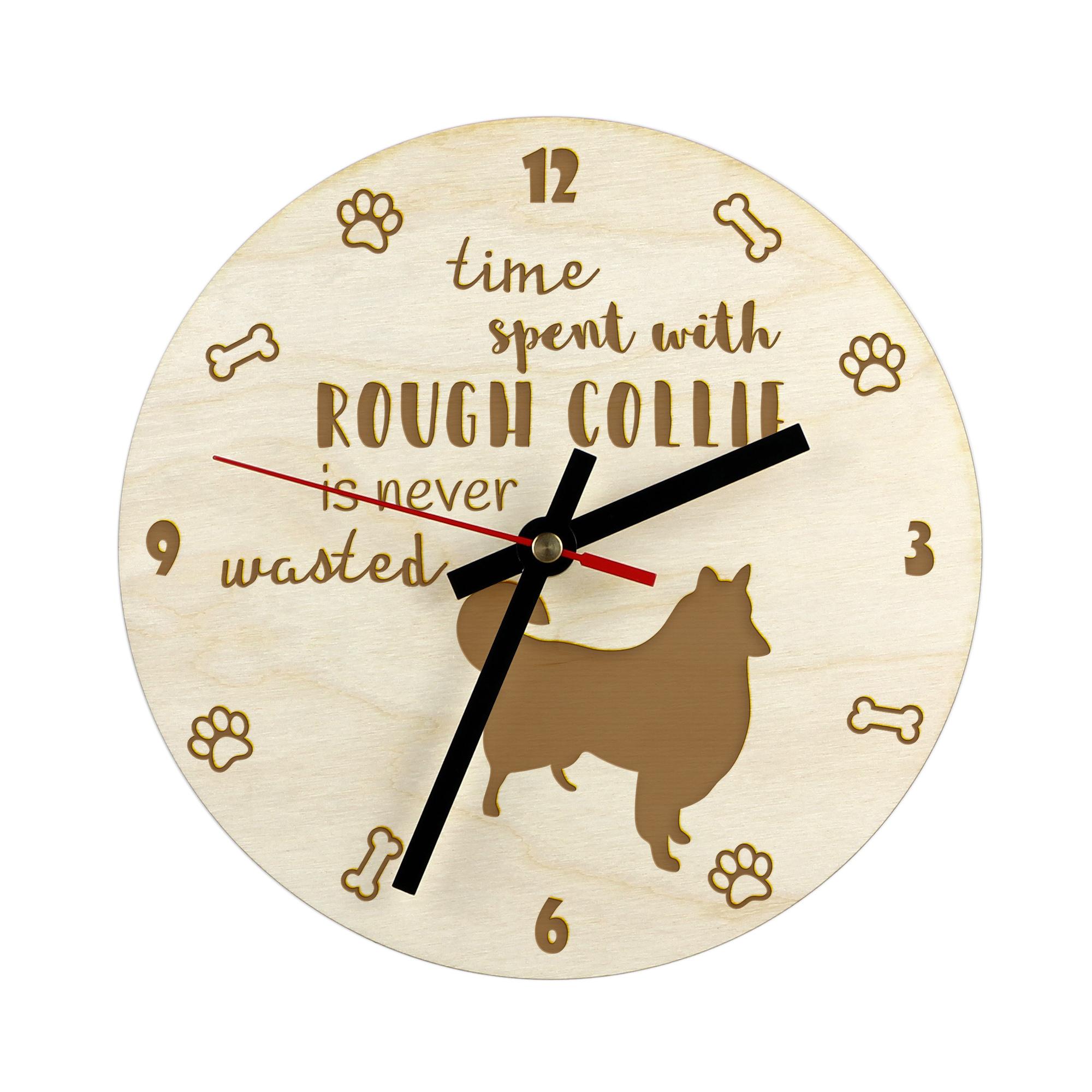 

Collie Rough, Long-Haired Collie - clock with dog, wooden clock with engraving, personalised clock by Art-Dog