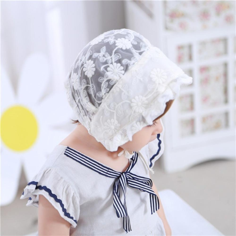 Flower Baby Lace Hat Princess Girl Sunhat Breathable Lace Ruffle Hat  Infant Girls