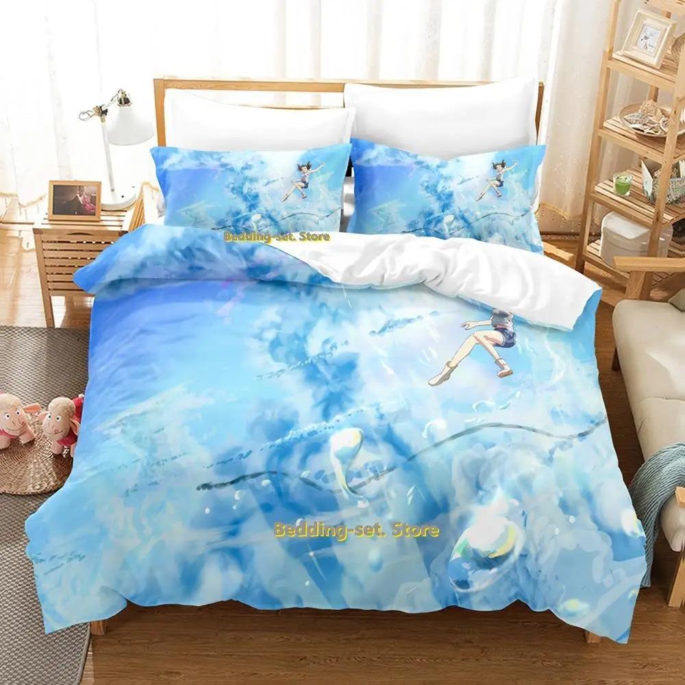 Comfortable Anime Print Bedding Set With Duvet Cover And Pillowcases Single Twin Full Queen King Sizes For Adults And Kids