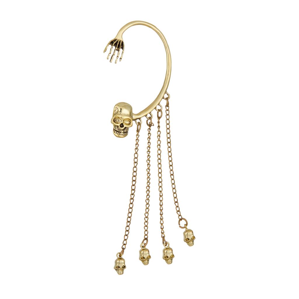 Halloween gothic creative skull ear hanging European and American exaggerated long fringed earrings earrings women