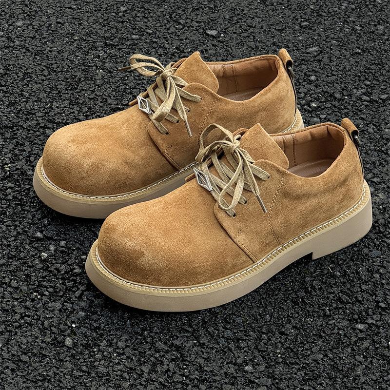 

Mickey Derby shoes men s low-top casual platform heightening Derby shoes British style big head shoes 2522-J 46 абрикосовый