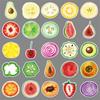 50 Pieces of Vegetable and Fruit Cut Face Graffiti Stickers Personalized Cartoon Hand-painted Decorative Mobile Phone Case Stickers