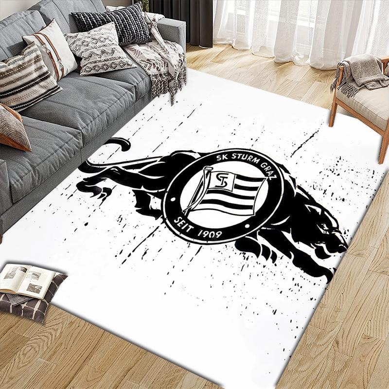 Sportklub Sturm Graz Flannel Pattern Square Carpet,Area Rug,Carpet Rug for Living Room Bedroom Sofa Playroom Decor,Non-slip Floor Mat