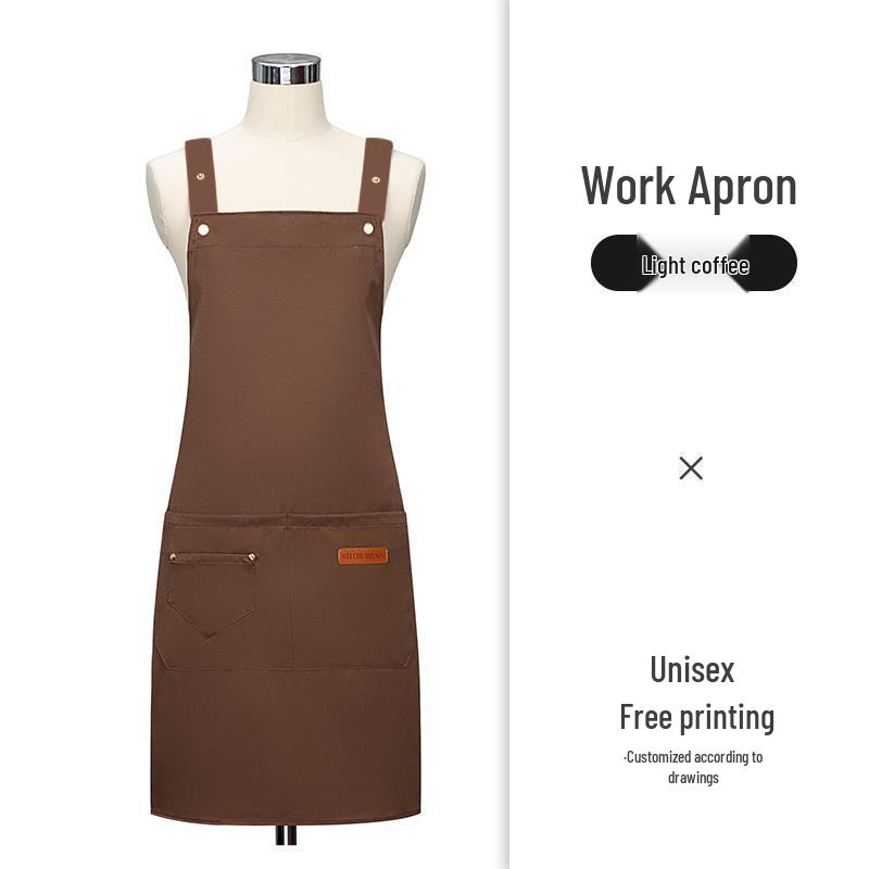 Men's Waterproof Oil-proof Logo Print Kitchen Apron for Home & Commercial Use