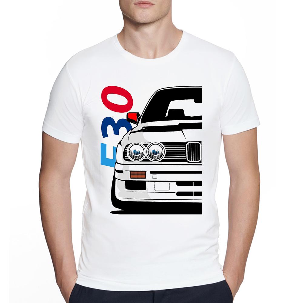 Vintage Cool Automotive Love E30 E32 Car Classic Print T-Shirt Men Boy Casual BW Harajuku Hip Hop Streetwear Old-school Tops