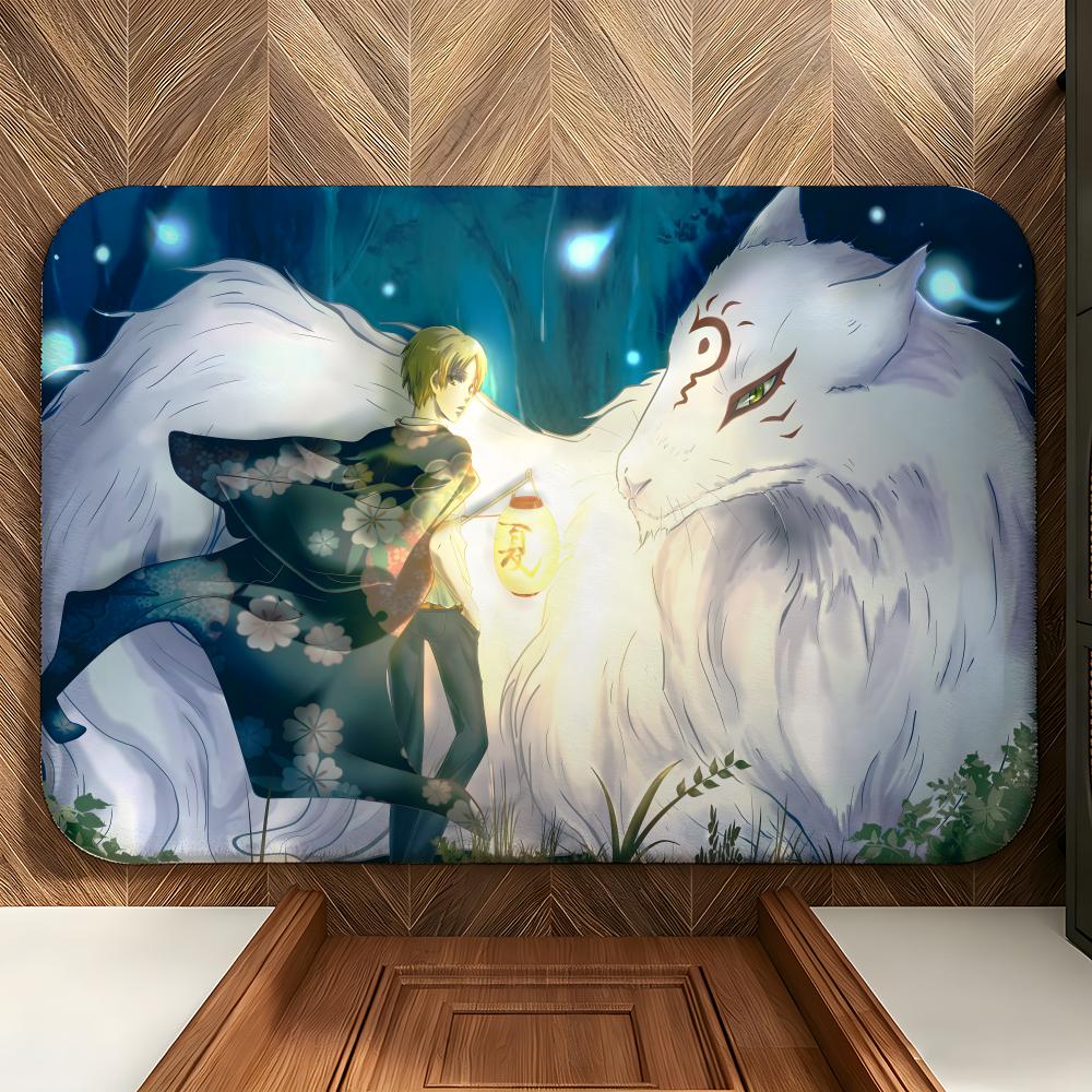 Anime NNatsume's Book of Friends Floor Mat Soft Flannel Floor Mat  Suitable for Entryways, Living Rooms, Bedrooms, and Bathrooms
